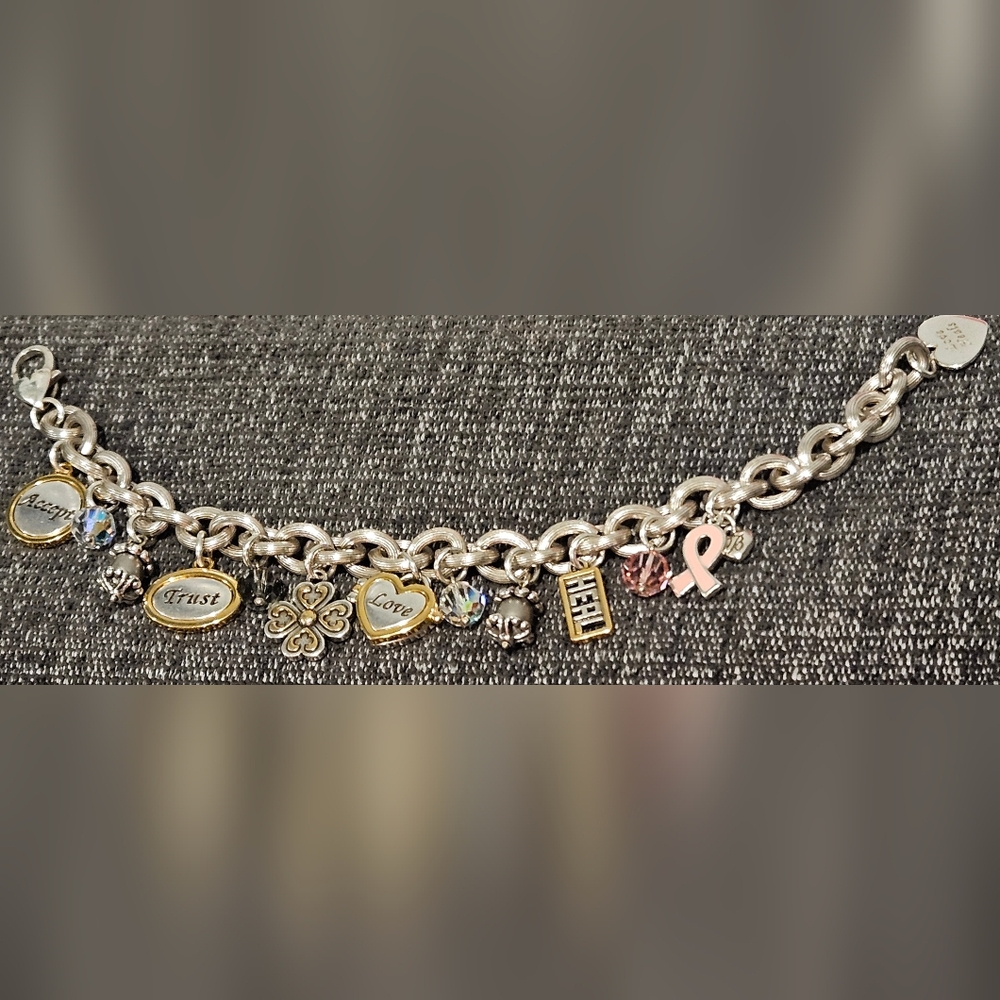 Retired Brighton Power of Pink charm bracelet - Picture 4 of 6